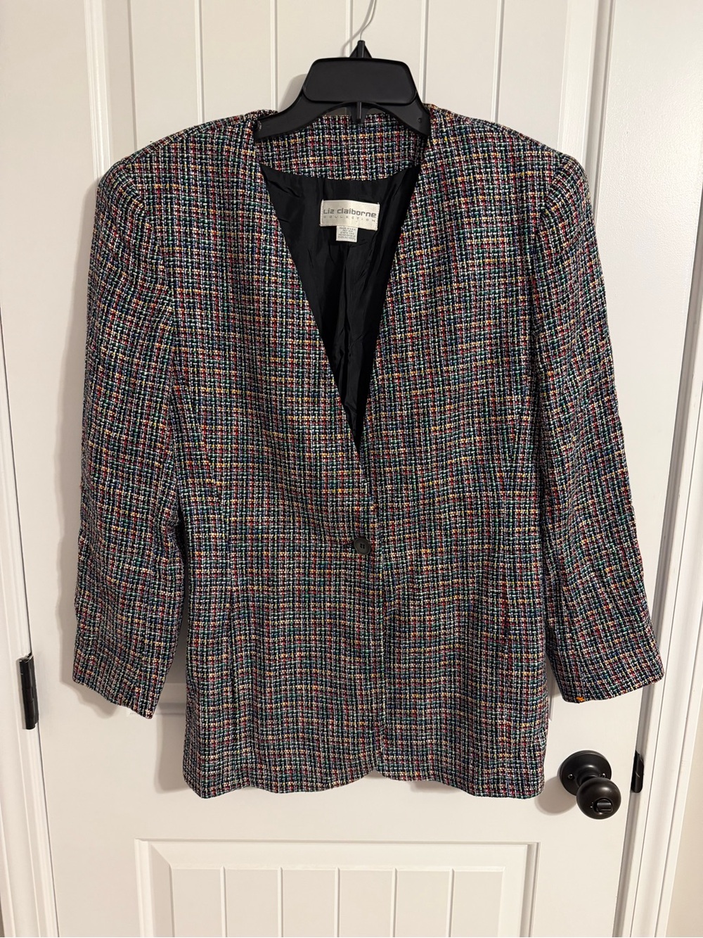 Liz Claiborne Multicolor Tweed Blazer Jacket - Women's